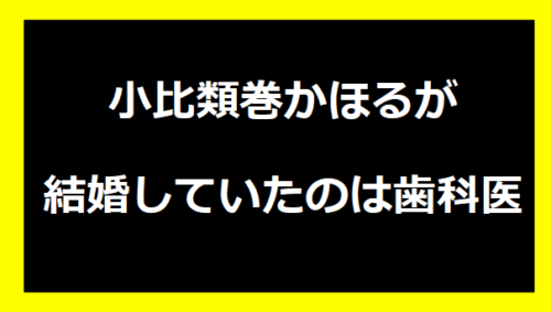 小比類巻かほるが結婚していたのは歯科医