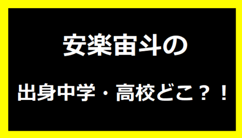 安楽宙斗の出身中学・高校どこ？！