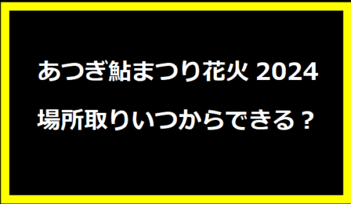 あつぎ鮎まつり花火2024場所取りいつからできる？