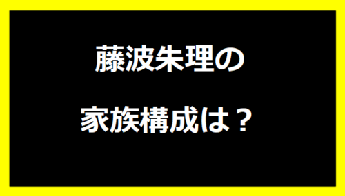 藤波朱理の家族構成は？