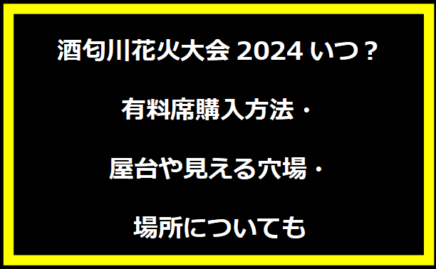 酒匂川花火大会2024いつ？有料席購入方法・屋台や見える穴場・場所についても