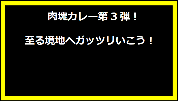 肉塊カレー第3弾！至る境地へガッツリいこう！