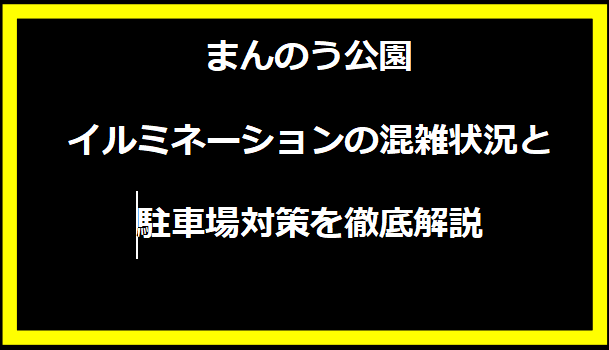 まんのう公園イルミネーションの混雑状況と駐車場対策を徹底解説