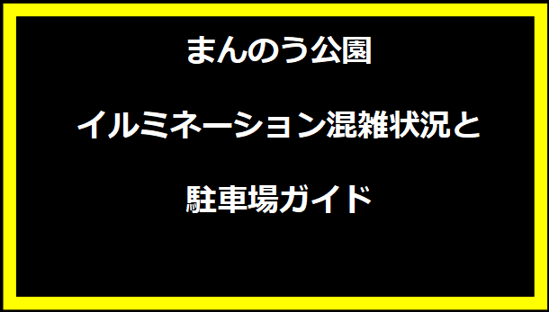 まんのう公園イルミネーション混雑状況と駐車場ガイド