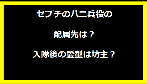 セブチのハニ兵役の配属先は？入隊後の髪型は坊主？