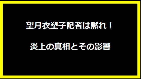 望月衣塑子記者は黙れ！炎上の真相とその影響