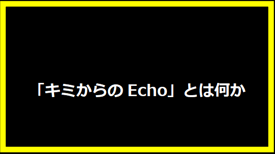 「キミからのEcho」とは何か