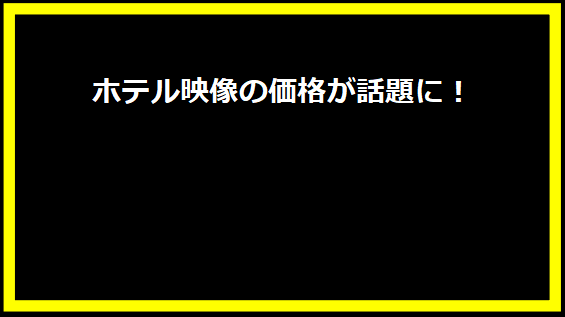 ホテル映像の価格が話題に！