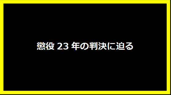 懲役23年の判決に迫る