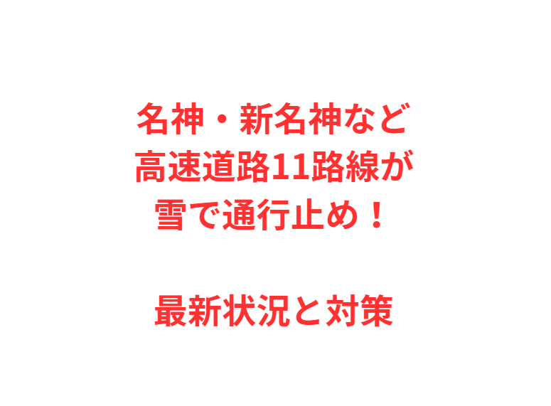 名神・新名神など高速道路11路線が雪で通行止め！最新状況と対策