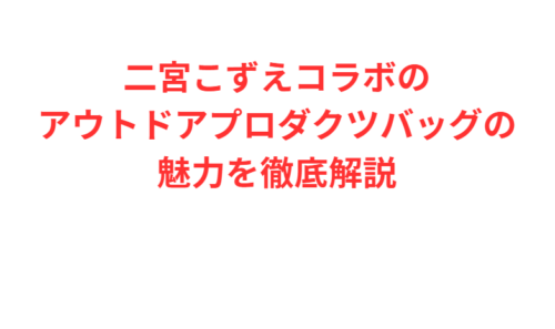 二宮こずえコラボのアウトドアプロダクツバッグの魅力を徹底解説