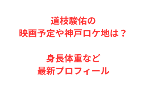 道枝駿佑の映画予定や神戸ロケ地は？身長体重など最新プロフィール