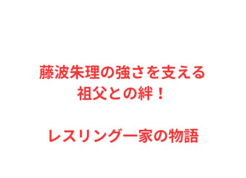 藤波朱理の強さを支える祖父との絆！レスリング一家の物語