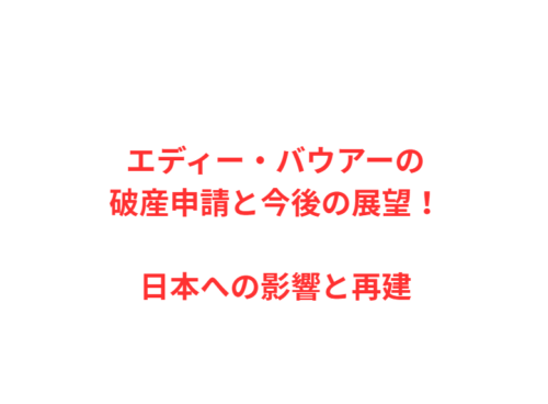 エディー・バウアーの破産申請と今後の展望！日本への影響と再建