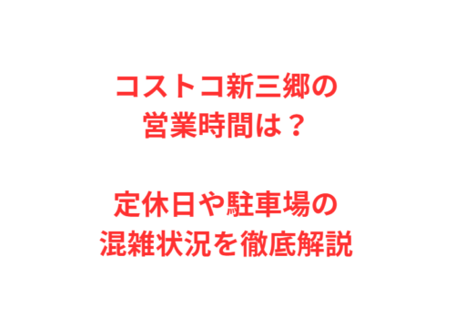 コストコ新三郷の営業時間は？定休日や駐車場の混雑状況を徹底解説