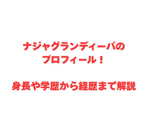 ナジャグランディーバのプロフィール！身長や学歴から経歴まで解説