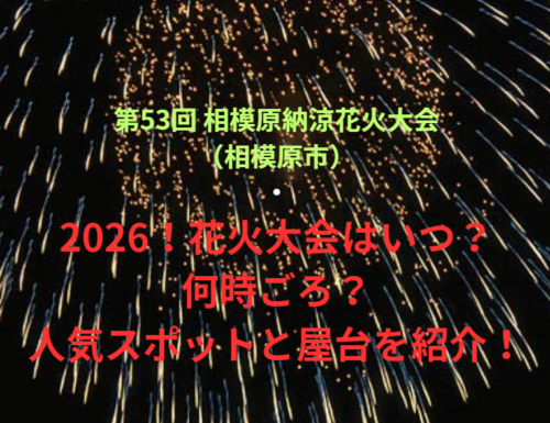 【第53回 相模原納涼花火大会（相模原市）】2026！花火大会はいつ・何時ごろ？人気スポットや屋台も紹介！