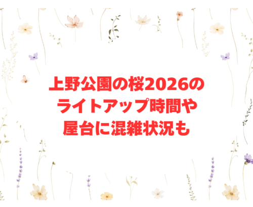 上野公園の桜2026のライトアップ時間や屋台に混雑状況も