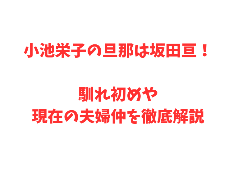 小池栄子の旦那は坂田亘！馴れ初めや現在の夫婦仲を徹底解説