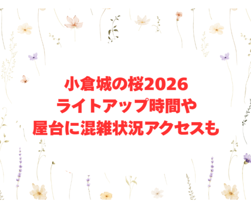 小倉城の桜2026ライトアップ時間や屋台に混雑状況アクセスも