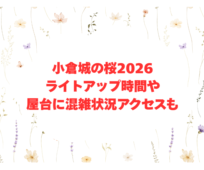 小倉城の桜2026ライトアップ時間や屋台に混雑状況アクセスも