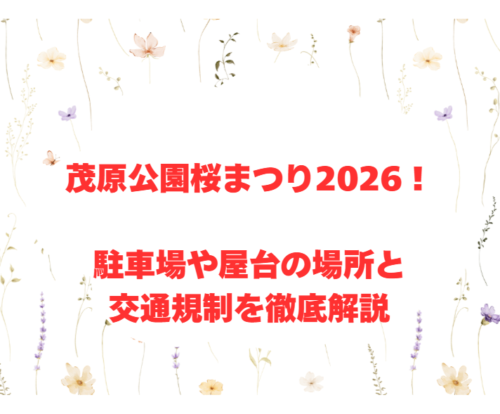 茂原公園桜まつり2026!駐車場や屋台の場所と交通規制を徹底解説