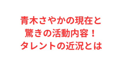 青木さやかの現在と驚きの活動内容！タレントの近況とは