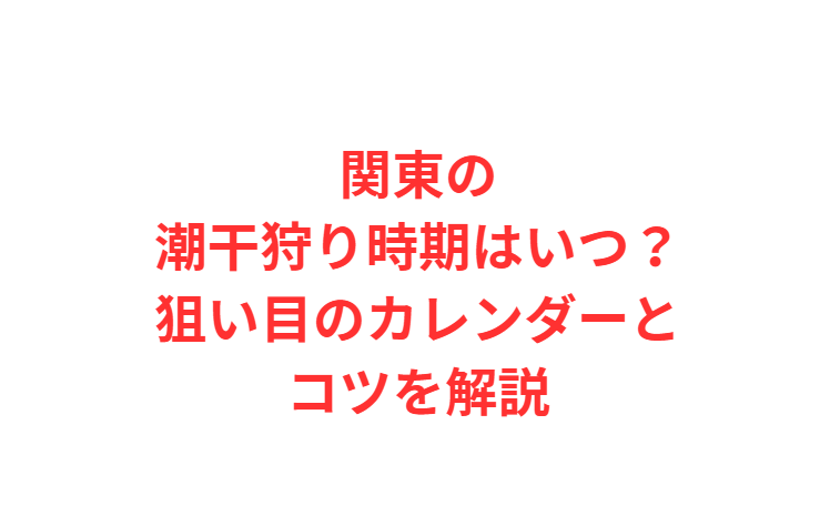 関東の潮干狩り時期はいつ？狙い目のカレンダーとコツを解説