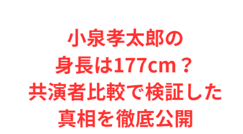 小泉孝太郎の身長は177cm?共演者比較で検証した真相を徹底公開