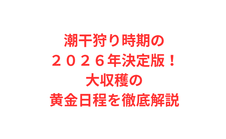 潮干狩り時期の２０２６年決定版！大収穫の黄金日程を徹底解説