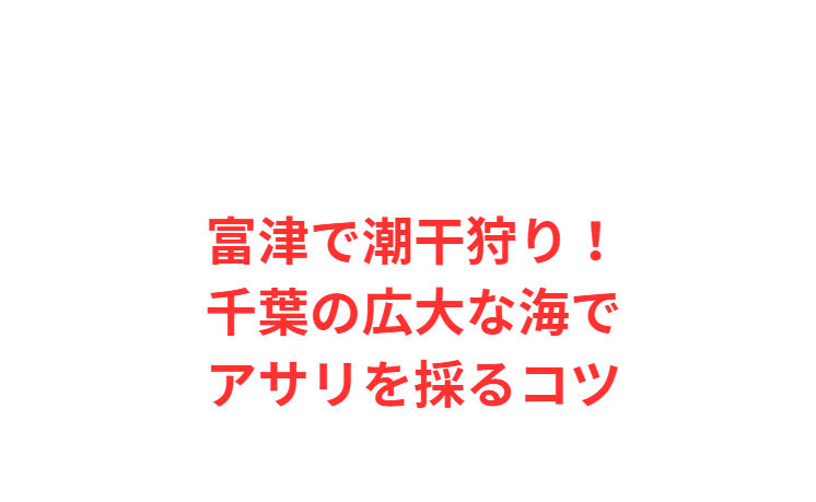 富津で潮干狩り！千葉の広大な海でアサリを採るコツ