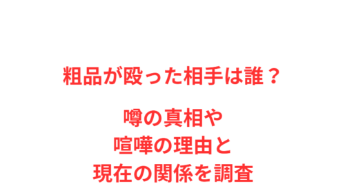粗品が殴った相手は誰?噂の真相や喧嘩の理由と現在の関係を調査