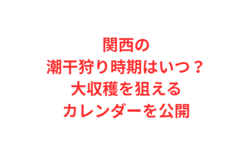 関西の潮干狩り時期はいつ？大収穫を狙えるカレンダーを公開