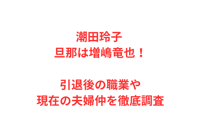 潮田玲子 旦那は増嶋竜也！引退後の職業や現在の夫婦仲を徹底調査