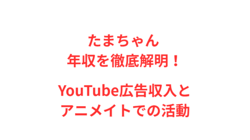 たまちゃん 年収を徹底解明！YouTube広告収入とアニメイトでの活動