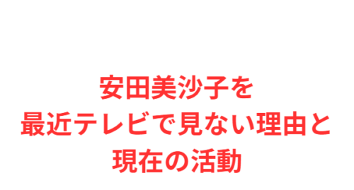 安田美沙子を最近テレビで見ない理由と現在の活動