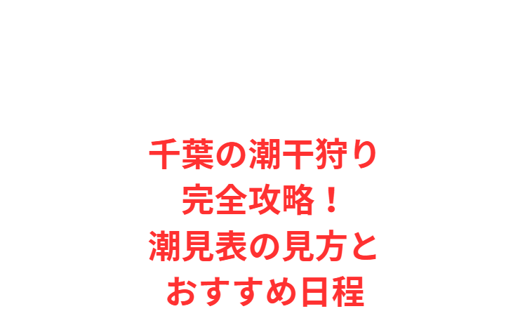 千葉の潮干狩り完全攻略！潮見表の見方とおすすめ日程