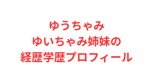 ゆうちゃみゆいちゃみ姉妹の経歴学歴プロフィール