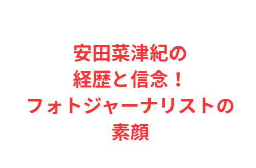 安田菜津紀の経歴と信念！フォトジャーナリストの素顔