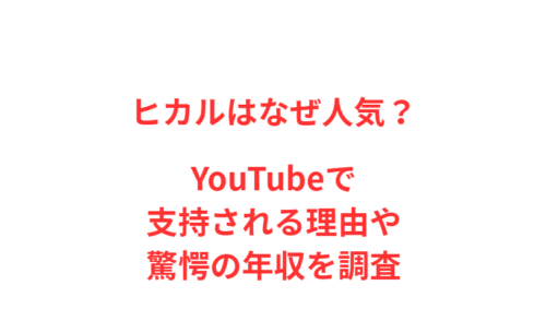 ヒカルはなぜ人気？YouTubeで支持される理由や驚愕の年収を調査