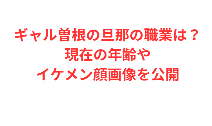 ギャル曽根の旦那の職業は？現在の年齢やイケメン顔画像を公開