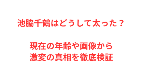 池脇千鶴はどうして太った？現在の年齢や画像から激変の真相を徹底検証