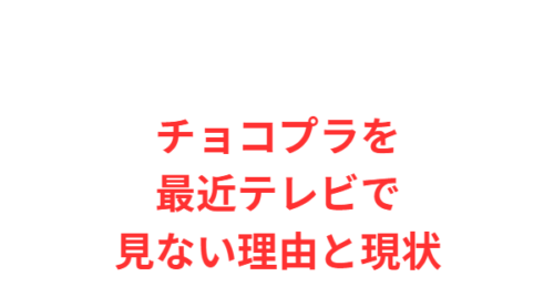 チョコプラを最近テレビで見ない理由と現状