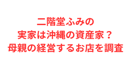 二階堂ふみの実家は沖縄の資産家?母親の経営するお店を調査