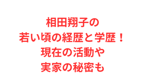 相田翔子の若い頃の経歴と学歴！現在の活動や実家の秘密も