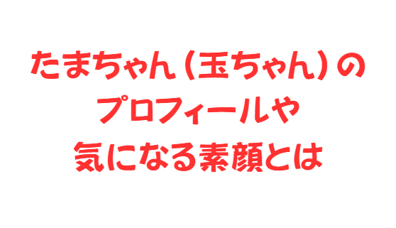 たまちゃん（玉ちゃん）のプロフィールや気になる素顔とは