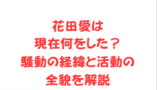 花田愛は現在何をした?騒動の経緯と活動の全貌を解説