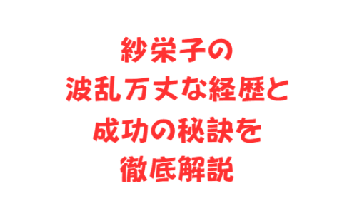 紗栄子の波乱万丈な経歴と成功の秘訣を徹底解説