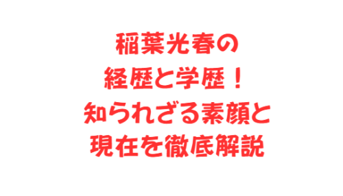 稲葉光春の経歴と学歴!知られざる素顔と現在を徹底解説