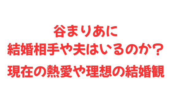谷まりあに結婚相手や夫はいるのか？現在の熱愛や理想の結婚観